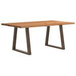 vidaXL Table à manger marron clair bois de chêne massif rectangulaire