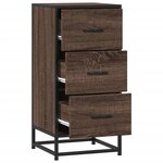 vidaXL Buffet chêne marron 35 5x35x76 cm bois d'ingénierie et métal