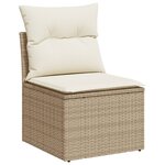 vidaXL Salon de jardin avec coussins 13 Pièces beige résine tressée