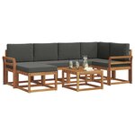 vidaXL Ensemble de canapés d'extérieur 7 pc Naturel et Anthracite