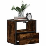 vidaXL Table de chevet murale Chêne fumé 40x31x39 5 cm