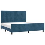 vidaXL Cadre de lit sans matelas bleu foncé velours