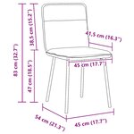 vidaXL Chaises à manger lot de 6 gris foncé velours