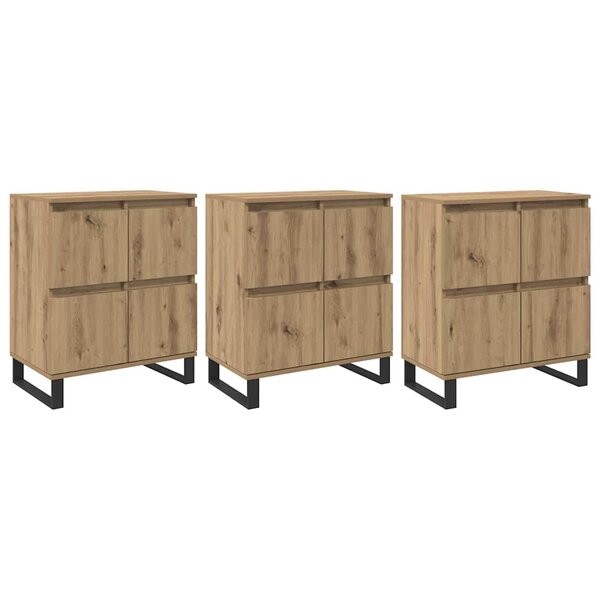 vidaXL Buffets 3 Pièces chêne artisanal 180 x 35 x 70 cm