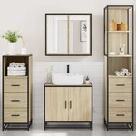 vidaXL Ensemble de meubles de salle de bain 4 Pièces chêne sonoma