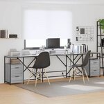 vidaXL Bureau Gris Sonoma 182 x 101 x 87 5 cm Bois d'ingénierie