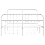 vidaXL Cadre de lit métal sans matelas et pied de lit blanc 140x190 cm