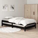 vidaXL Lit empilable Noir 80x200 cm Bois de pin massif