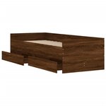 vidaXL Cadre de lit avec tiroirs sans matelas chêne marron 100x200 cm