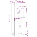 vidaXL Buffet haut Gris béton 69 5x34x180 cm Bois d'ingénierie
