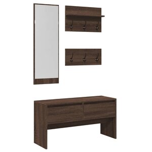 vidaXL Ensemble de meubles de couloir 4 Pièces chêne marron