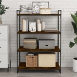 vidaXL Étagères murales 4 Pièces chêne fumé 80x40x1 5cm bois d'ingénierie