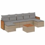 vidaXL Salon de jardin avec coussins 8 Pièces beige résine tressée
