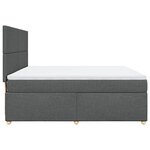 vidaXL Sommier à lattes de lit avec matelas Gris foncé 180x200cm Tissu