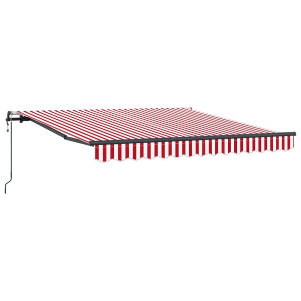vidaXL Auvent Rétractable Automatique Rayé Rouge et Blanc 350x250 cm