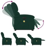 vidaXL Fauteuil inclinable de massage électrique vert foncé velours
