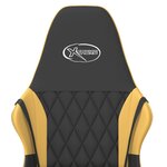 vidaXL Chaise de jeu de massage Noir et doré Similicuir