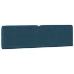 vidaXL Coussin de tête de lit bleu 180 cm velours