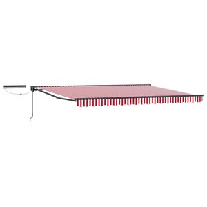 vidaXL Auvent rétractable électrique Rouge Blanc Anthracite 5 x 3 m