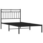vidaXL Cadre de lit métal avec tête de lit noir 100x190 cm