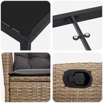 vidaXL Ensemble de Salle à Manger de Jardin de 5 Pièces avec Coussins Beige Poly Rattan