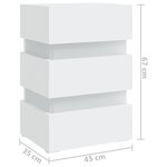 vidaXL Table de chevet à LED blanc 45x35x67 cm bois d'ingénierie