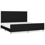 vidaXL Cadre de lit sans matelas noir 200x200 cm tissu