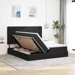 vidaXL Lit de Rangement avec matelas Noir 180 x 200 cm Velours