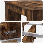 vidaXL Table à dîner 180 x 85 x 75 cm Bois d'ingénierie Chêne fumé
