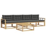 vidaXL Ensemble de canapés d'extérieur 4 Pièces Blanc et anthracite
