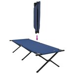 vidaXL Lit de Soleil Pliant 2 Pièces avec Sac de Transport Bleu en Tissu Oxford 600D