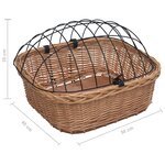 vidaXL Panier avant de vélo avec couvercle 50x45x35 cm Saule naturel