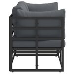 vidaXL Mobilier de jardin avec coussin 2 Pièces Noir Aluminium