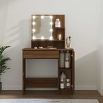 vidaXL Coiffeuse avec LED Chêne marron 86 5x35x136 cm