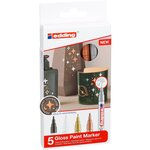 Marqueur Peinture brillante 751 Etui de 5 Assortis métallisés 1-2 mm x 8 EDDING