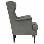 vidaXL Fauteuil Gris foncé Velours