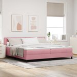 vidaXL Lit à ressorts avec matelas Rose 200 x 200 cm tissu