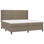vidaXL Sommier à lattes de lit matelas LED Taupe 200x200 cm Tissu