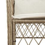 vidaXL Ensemble à manger de jardin avec coussins 5Pièces Beige poly rotin