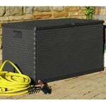 vidaXL Boîte de stockage de jardin Anthracite 120x56x63 cm PP Rotin