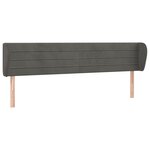 vidaXL Tête de lit avec oreilles Gris foncé 203x23x78/88 cm Velours