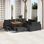 vidaXL Ensemble de canapé de jardin 13 Pièces Noir polyrotin