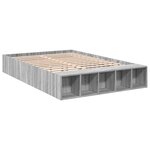 vidaXL Cadre de lit sonoma gris 135x190 cm bois d'ingénierie