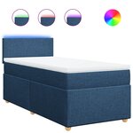vidaXL Sommier à lattes de lit avec matelas Bleu 100x200 cm Tissu