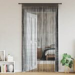 vidaXL Rideau en fils 2 Pièces 100 x 250 cm Noir