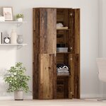 vidaXL Highboard Bois Vieilli 70x35x180 cm Bois aggloméré