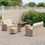 vidaXL Ensemble de canapé de jardin 8 Pièces Beige polyrotin