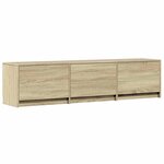 vidaXL Meuble TV avec LED avec LED Chêne Sonoma 165 x 34 x 40 cm