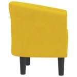 vidaXL Fauteuil cabriolet jaune velours