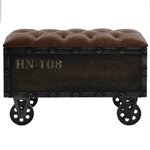 vidaXL Banc de rangement Bois massif et similicuir 80 5x41x50 cm
